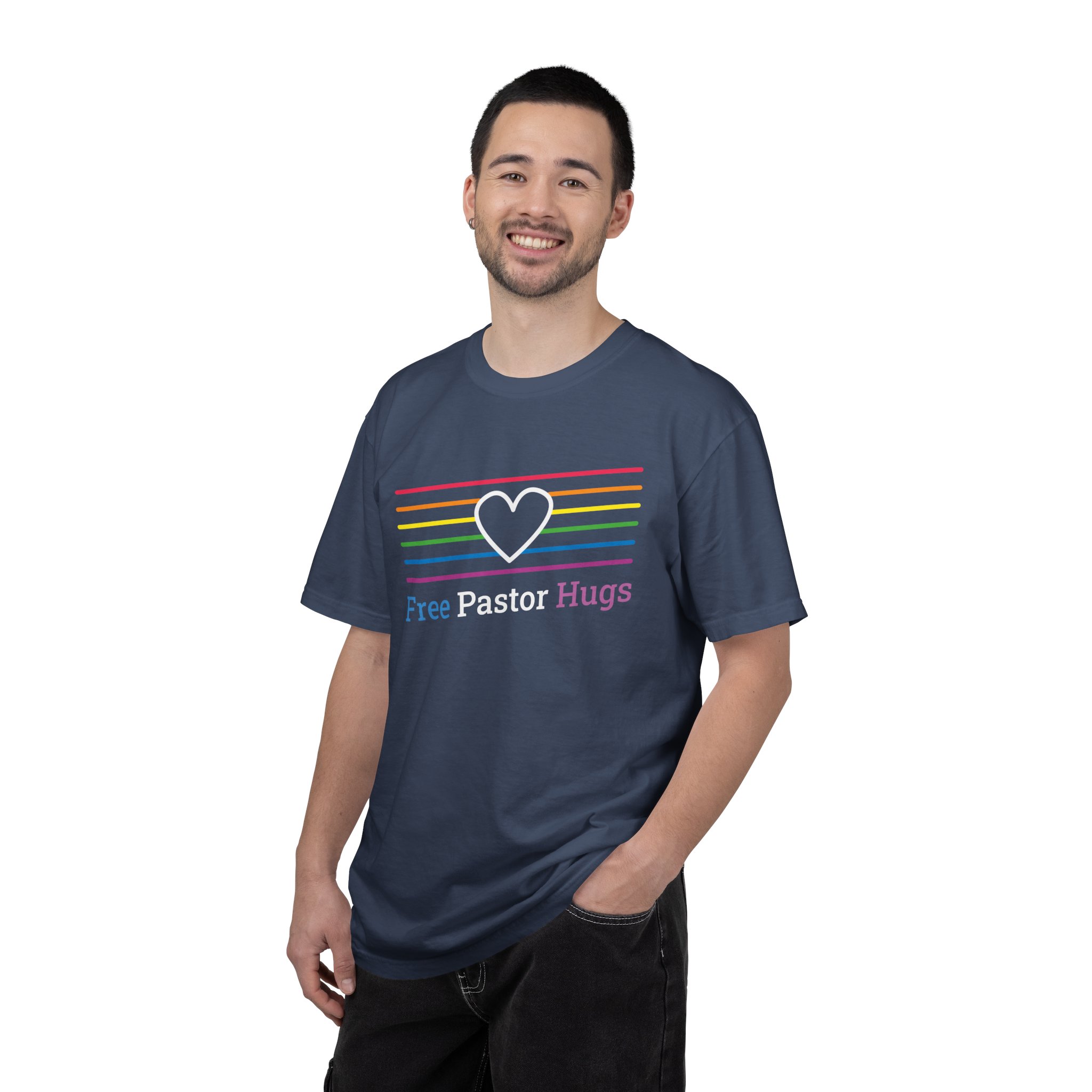"Free Pastor Hugs" Pride T-Shirt - Image 10