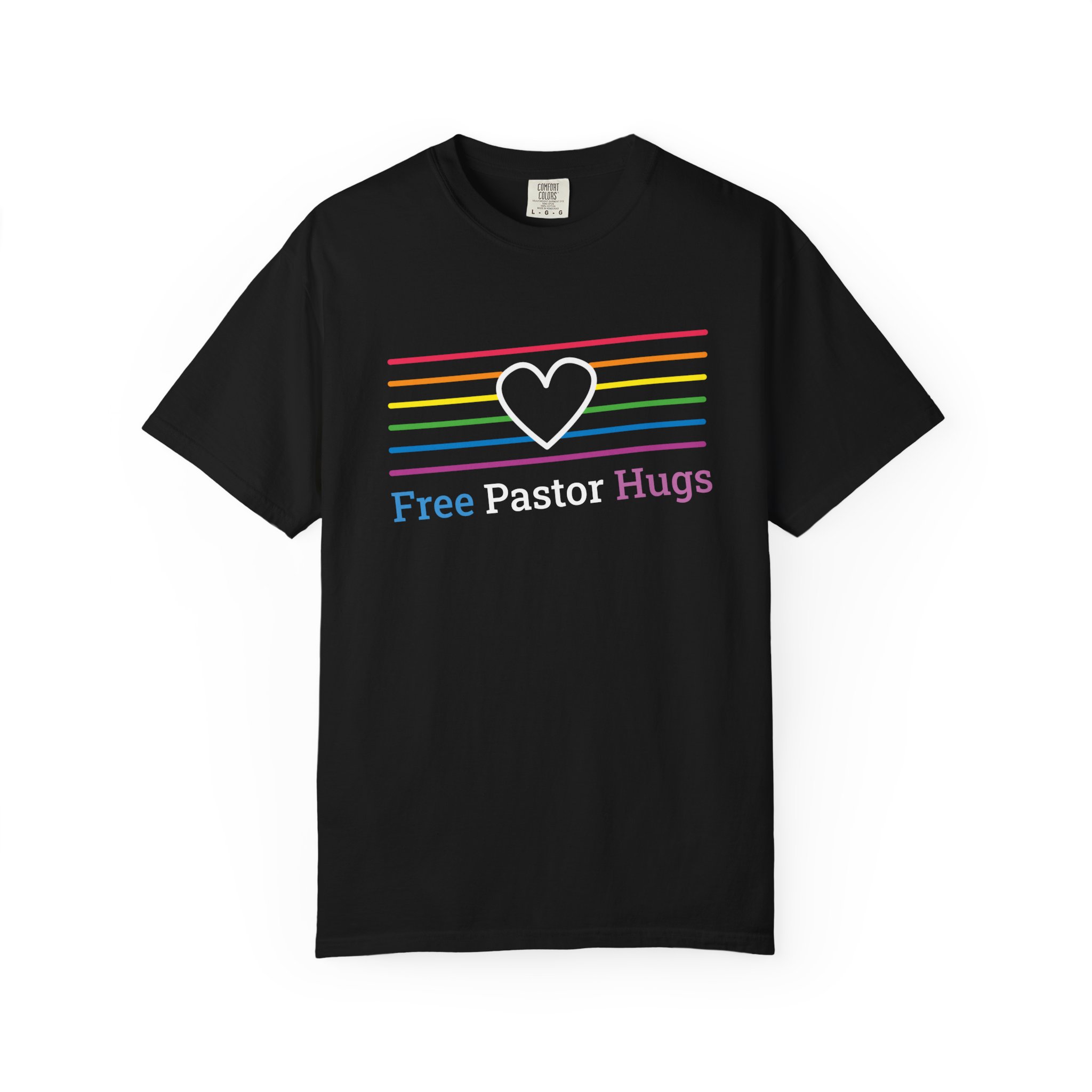 "Free Pastor Hugs" Pride T-Shirt - Image 2