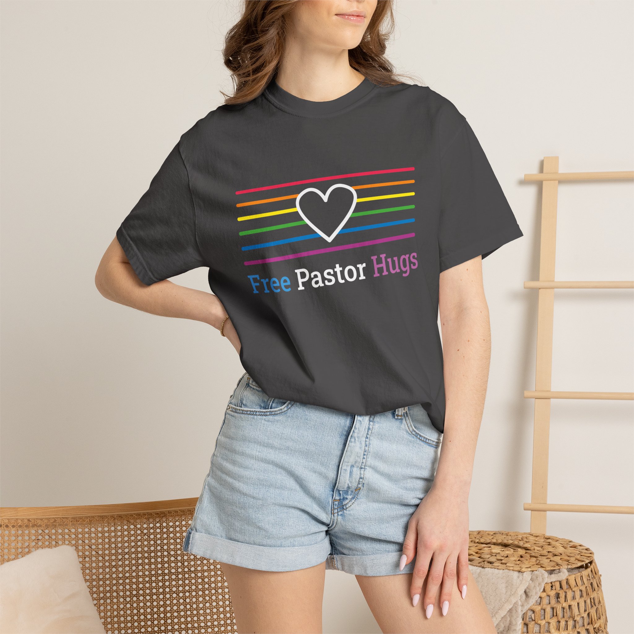 "Free Pastor Hugs" Pride T-Shirt - Image 19