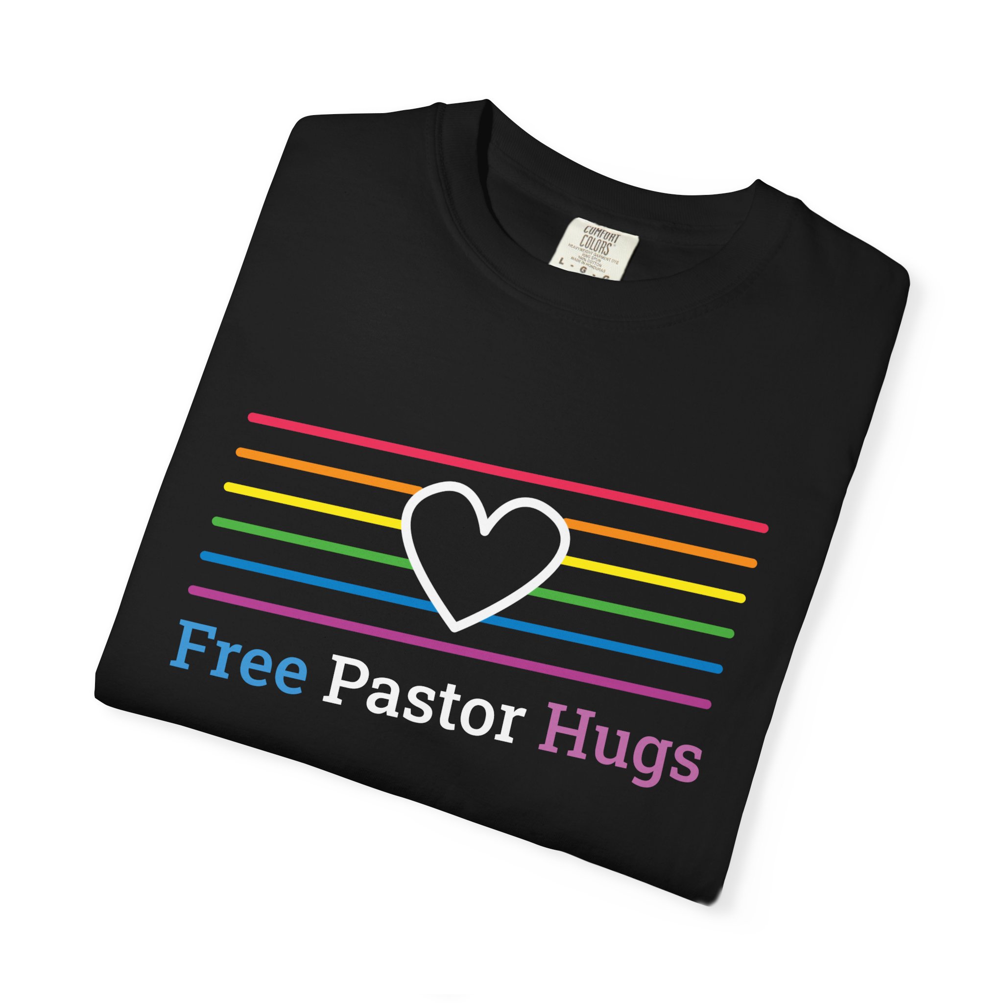 "Free Pastor Hugs" Pride T-Shirt - Image 4