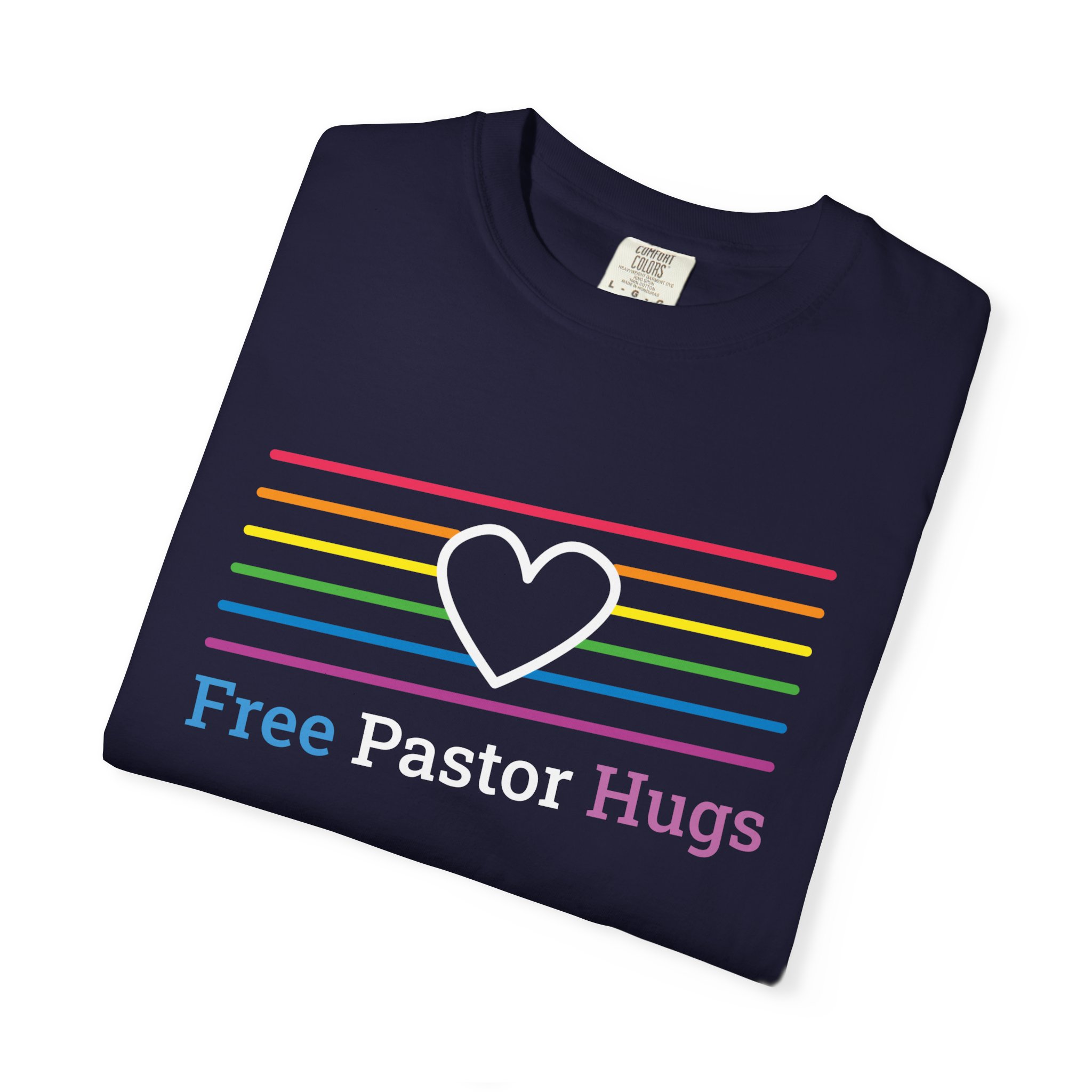 "Free Pastor Hugs" Pride T-Shirt - Image 13