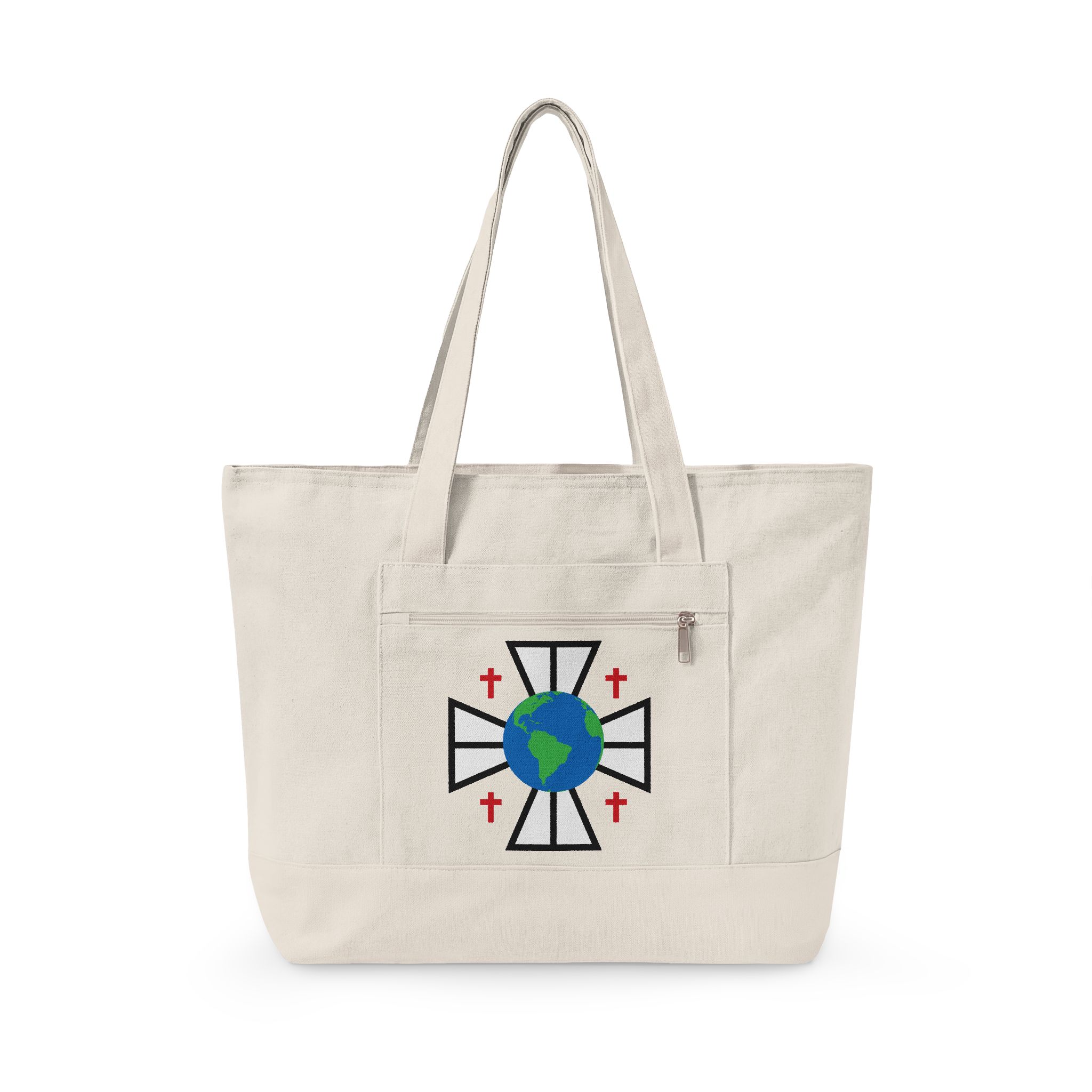 Zippered Canvas Tote